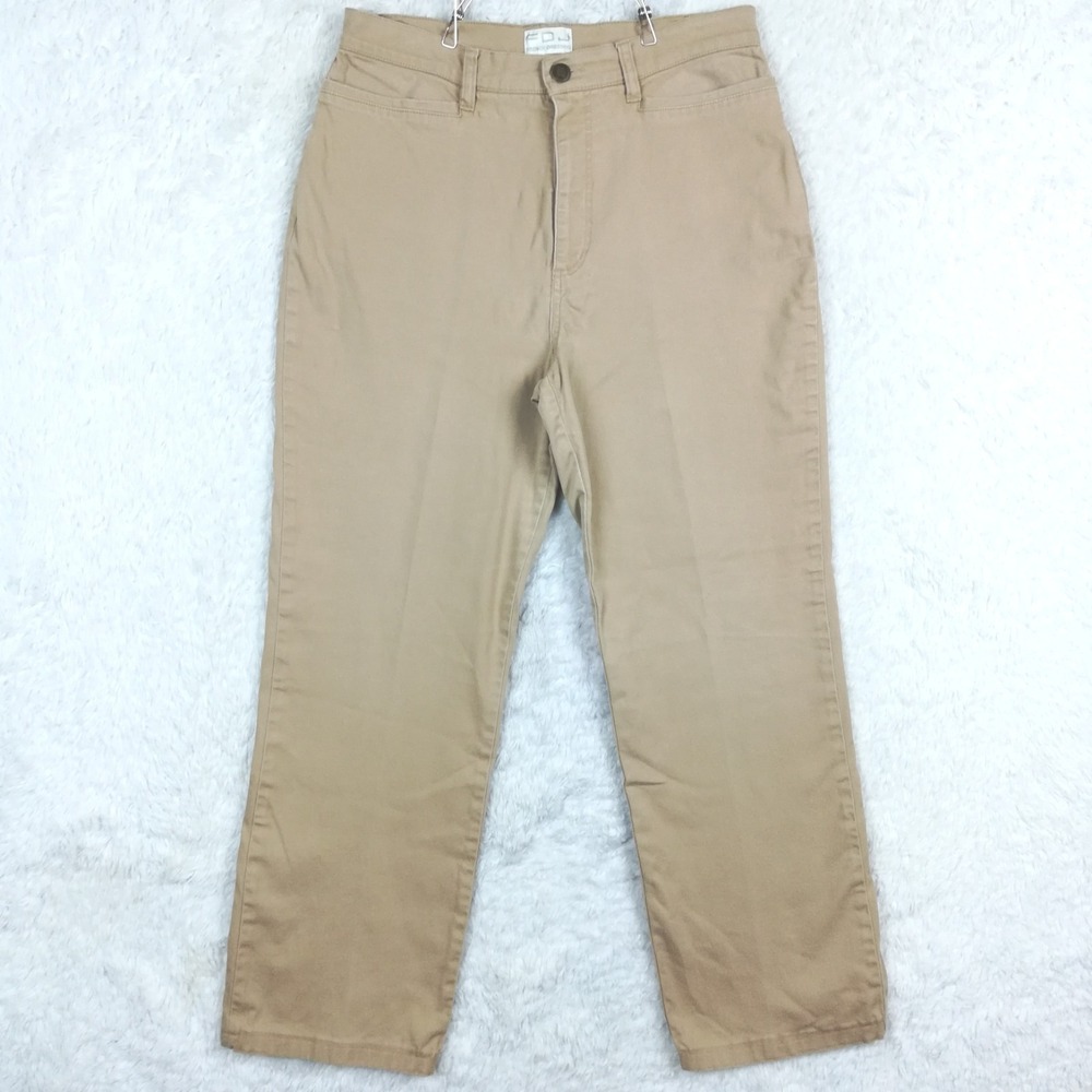 FDJ French Dressing Womens Jeans Suzanne Straight Leg Denim Beige High Rise 14